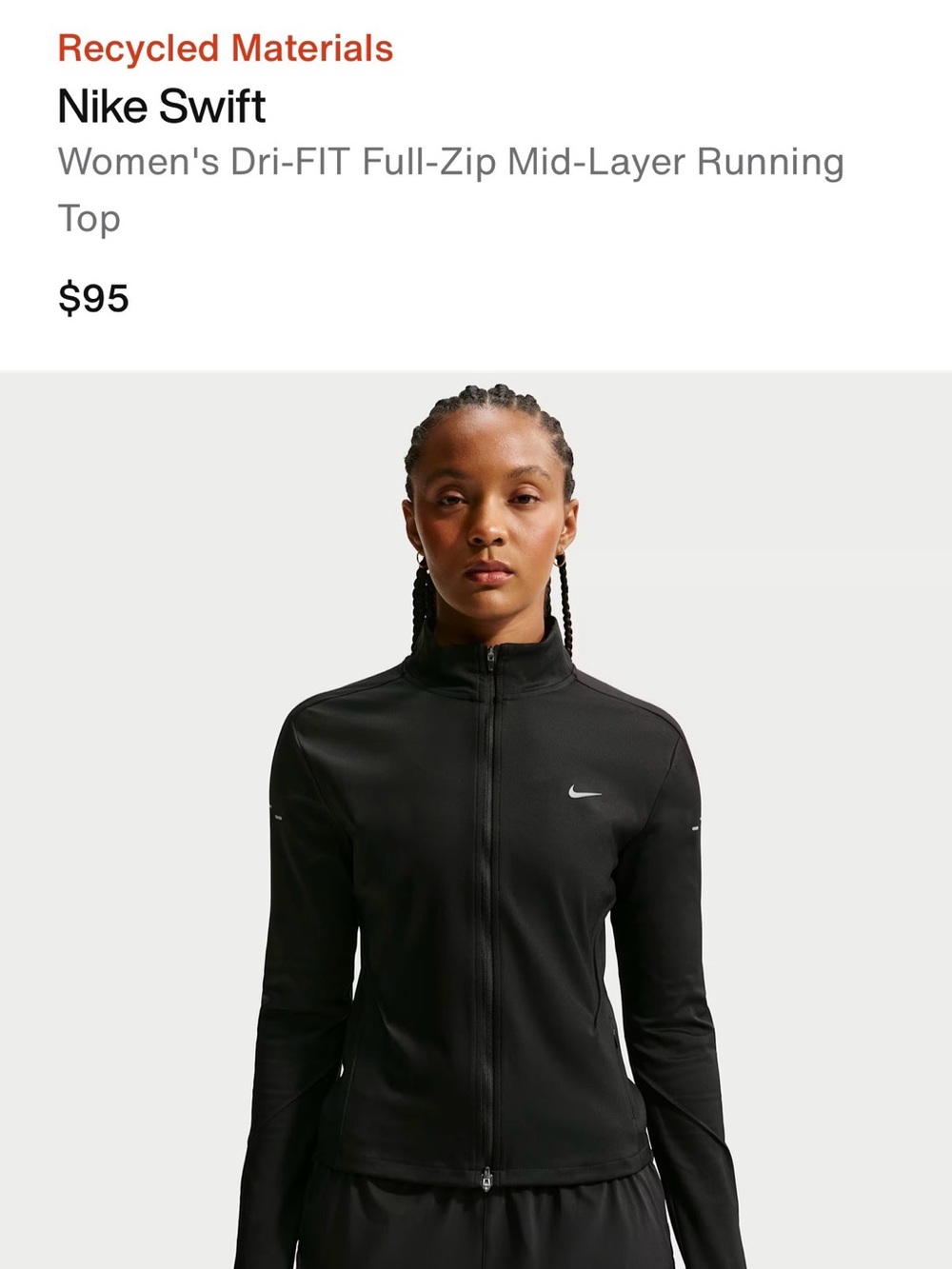 Nike Swift Women's Full-Zip Running Jacket - Black